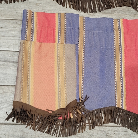 Hi End Accents fringed valance pair  Southwest Cowboy Aztec Ranch 84 x 18 - Picture 8 of 12